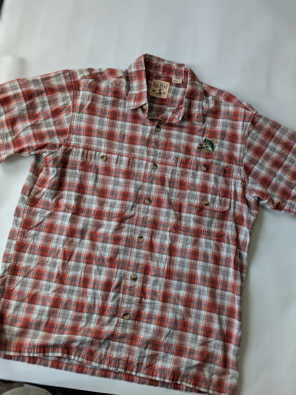 RedHead Men's Red & White Plaid Short-Sleeve Button-Down Shirt